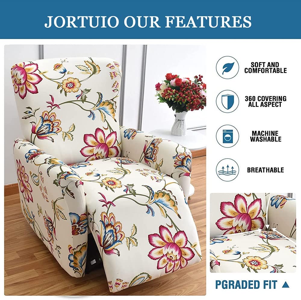 JORTUIO Copripoltrona Relax Reclinabile Universale 1 Posto, Fodere Copripoltrona Reclinabile 4 Pezzi Elasticizzato Lavabile Rimovibile, Copertura per Poltrona Elettrica Reclinabile (Color : P