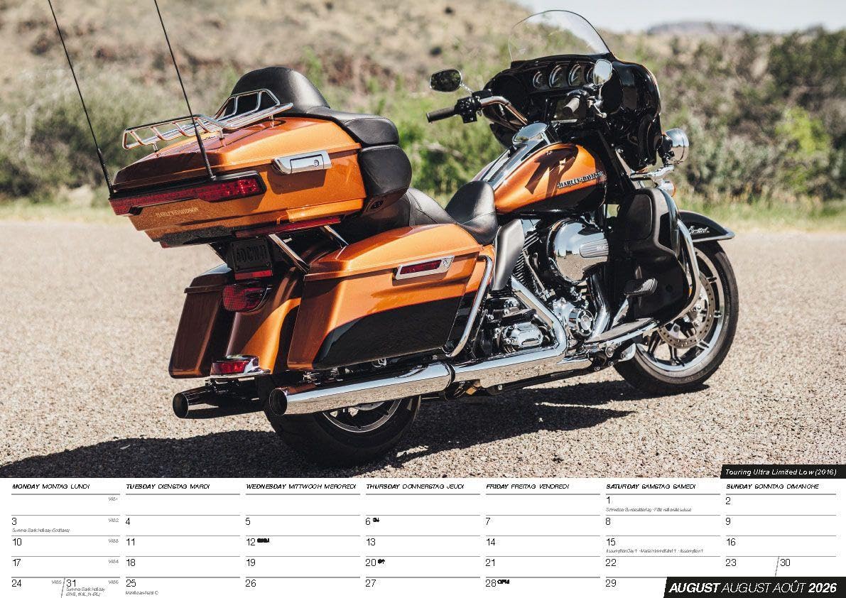 Harleys - Harley Davidson 2026 Calendrier - Calendario