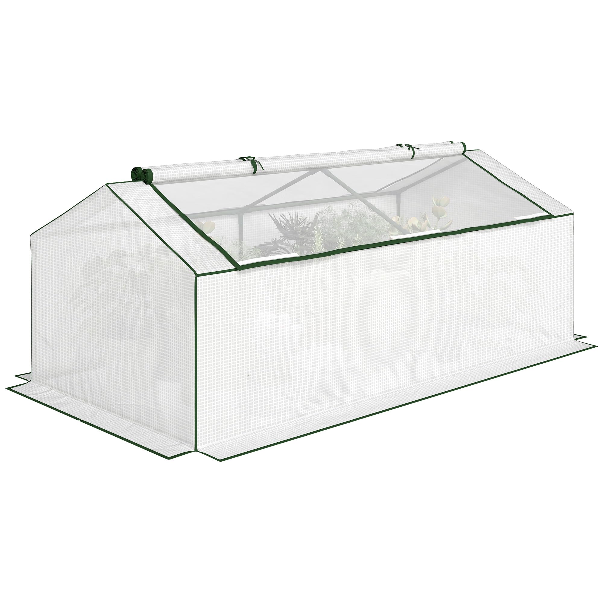 Outsunny Serra con finestra in PE 180x90x70 cm bianco