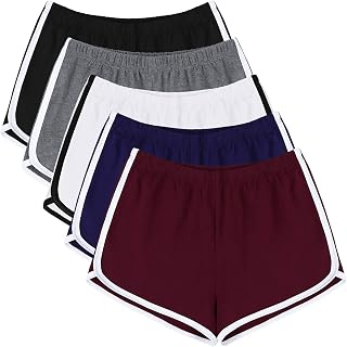 URATOT 5-Pack Women's Dolphin Shorts, 95% Cotton Breathable Yoga Lounge Workout Pants