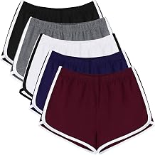 URATOT 5 Packs Soft Comfy Booty Cotton Workout Pants Breathable Lounge Dolphin Shorts Cycling Hiking Pants for Women