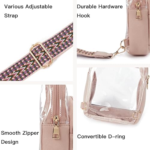 Miniatura 6 de Telena Cangurera transparente, bolsas transparentes para mujeres, bolsa transparente aprobada por estadios para conciertos con correa ajustable,