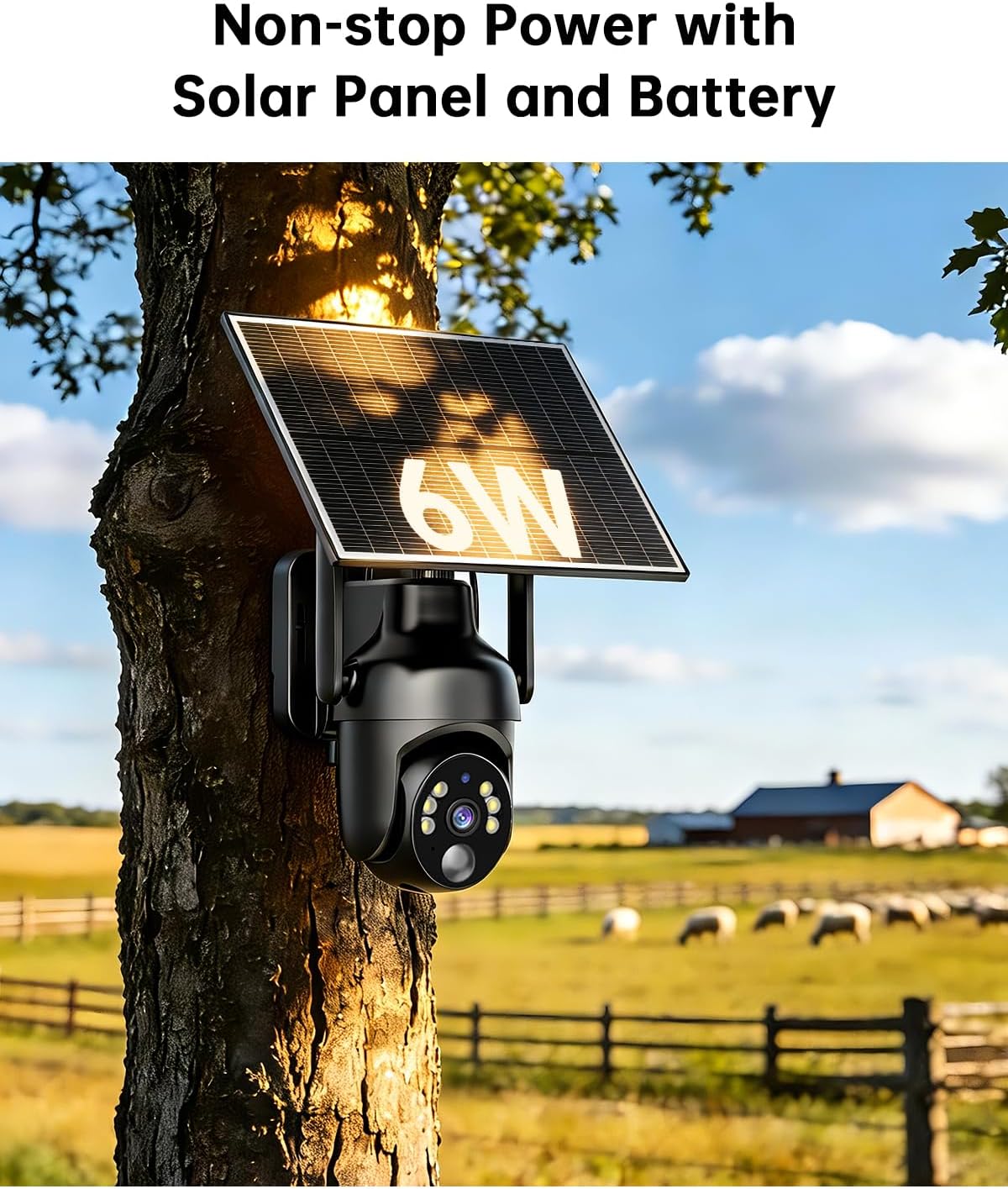 4G LTE Cellular Security Camera Comes with Pre-Installed SIM Card-No WiFi Security Camera Wireless Outdoor, Color Night Vision, 360° Live Viewing, Instant PIR Motion Alerts and Solar Powered - Image 4