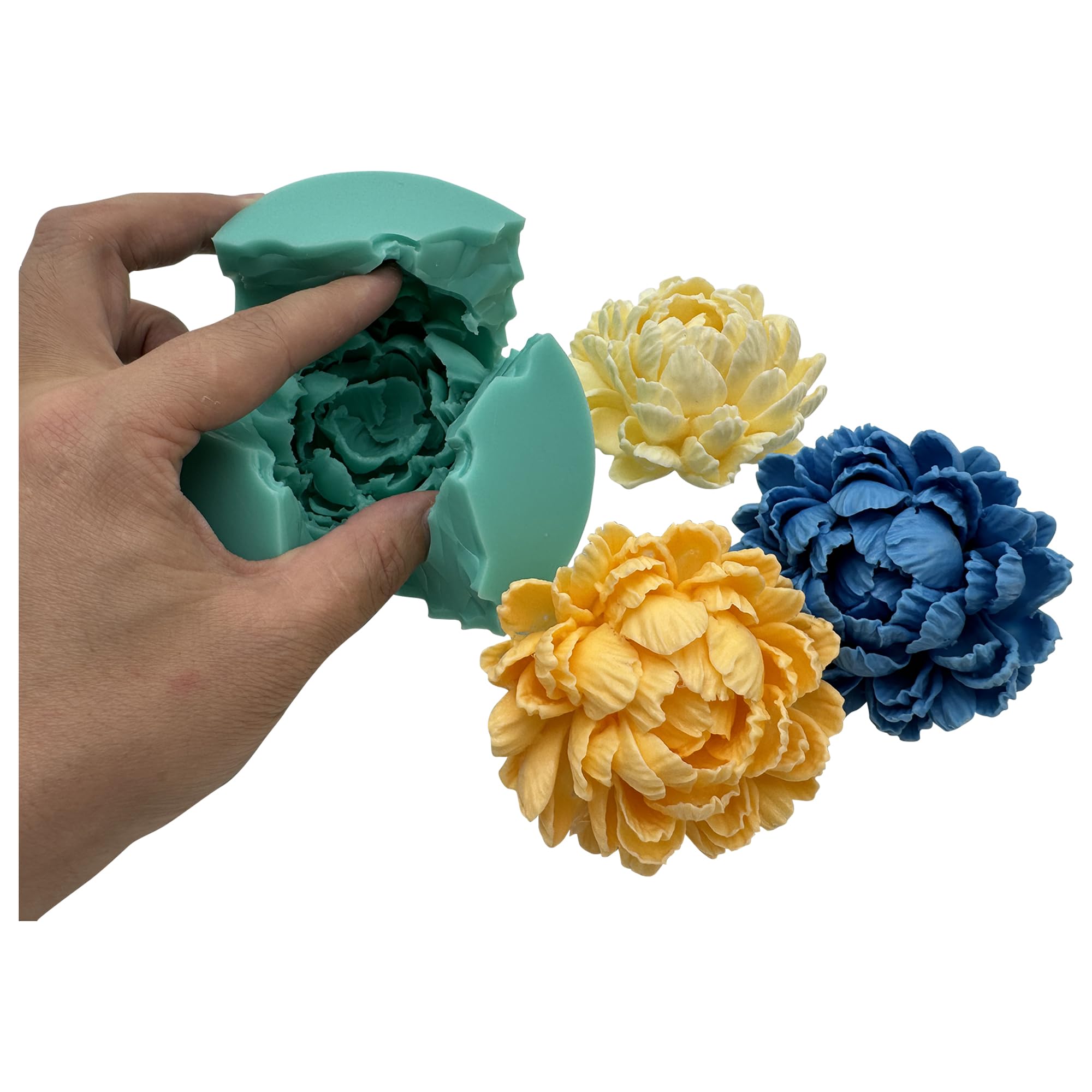 GreatMold - Molde de resina epoxi para jabón, diseño de rosas en 3D, para decoración de tartas, manualidades (3Dflower-03)