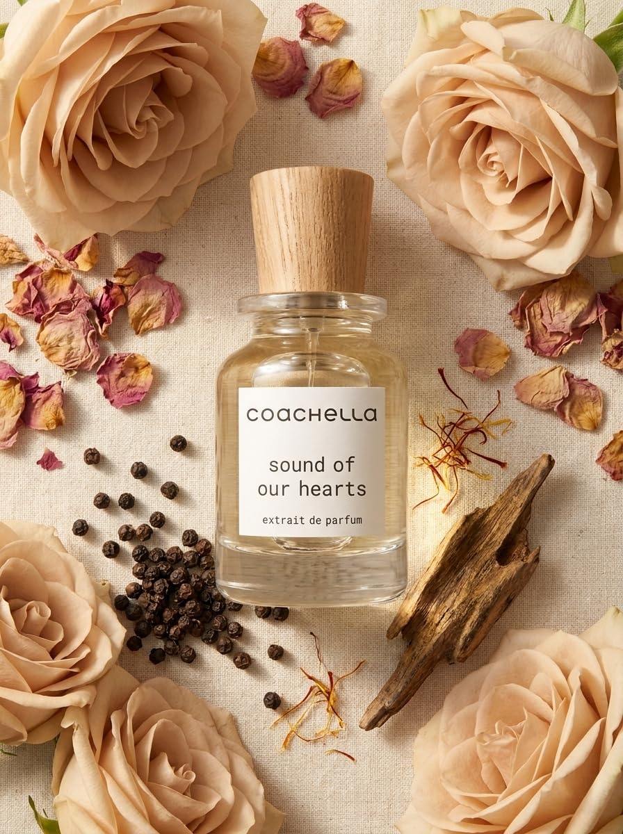 Coachella - Sound of our Hearts - Extrait de Parfum 50 ml | Unisex | 21 % Duftöl | Made in France | Rose, Safran & Oud | Orientalisch | Langanhaltend