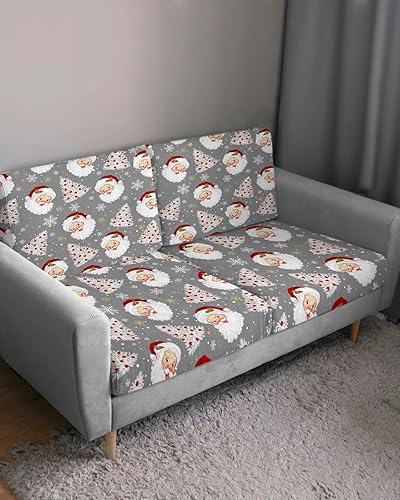 Miniatura 3 de Fundas de cojín elásticas para sofá de Navidad, diseño de Papá Noel, seccionalindividualLT, protector de muebles con parte inferior elástica, árbol
