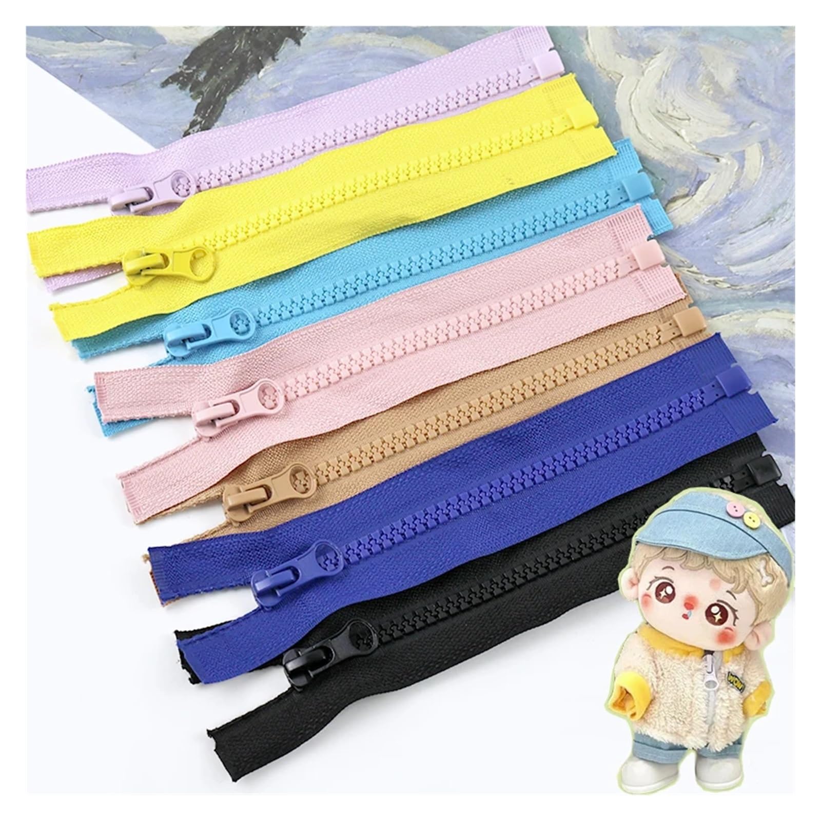 Chiusure Lampo Resina 5/10/20 pz Cucito Cerniera 15 cm Open-End 5# Cerniere In Resina for Abbigliamento Fatto A Mano Separabile Mini Zip Con Cappuccio collare Chiusura(Pink,40pcs)