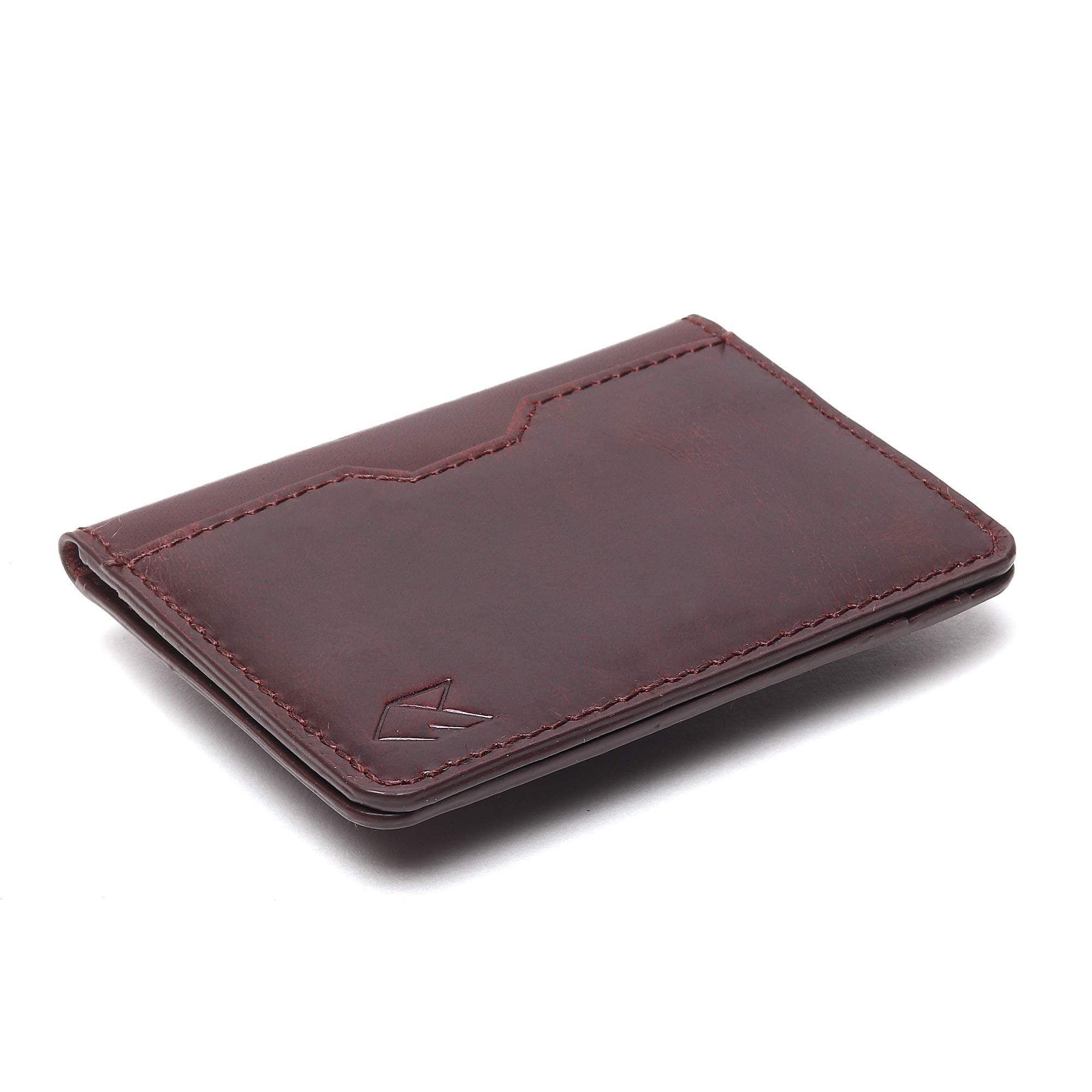 FOXHACKLELeather Credit Card Holder Wallet for Men and Women, Thin Bifold RFID Blocking Wallet, Slim Front Pocket Minimalist Wallet, Small Card Case