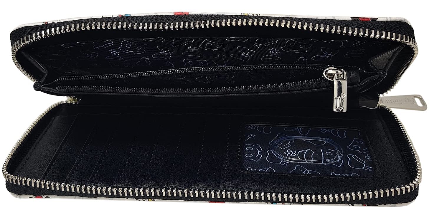 Loungefly Disney Wallet Mickey Minnie Mouse Daisy Donald Duck Zip Clutch White