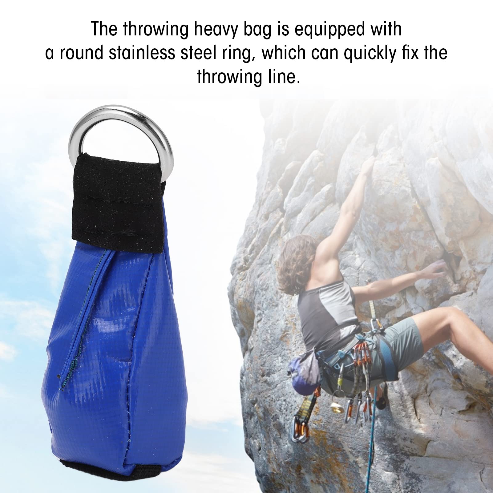 Leapiture Throw Weight Throw Weight Bag Throwing Rope Sandbag Nylon Throw Weight Bag Multipurpose Throw Bag for Adults Kids Outdoor Tree Climbing(Blue)