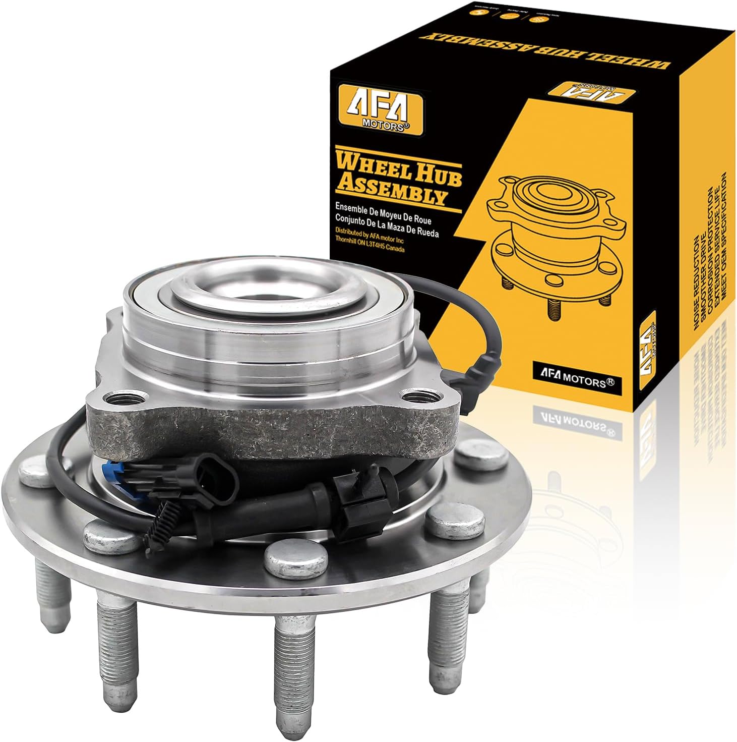 4WD Front Wheel Bearing Hub Assembly 515058 with 8 Lugs ABS Replacement for Chevy Silverado 1500 2500 3500 Avalanche Suburban 2500, GMC Sierra 1500 2500 3500 Yukon XL, Hummer H2
