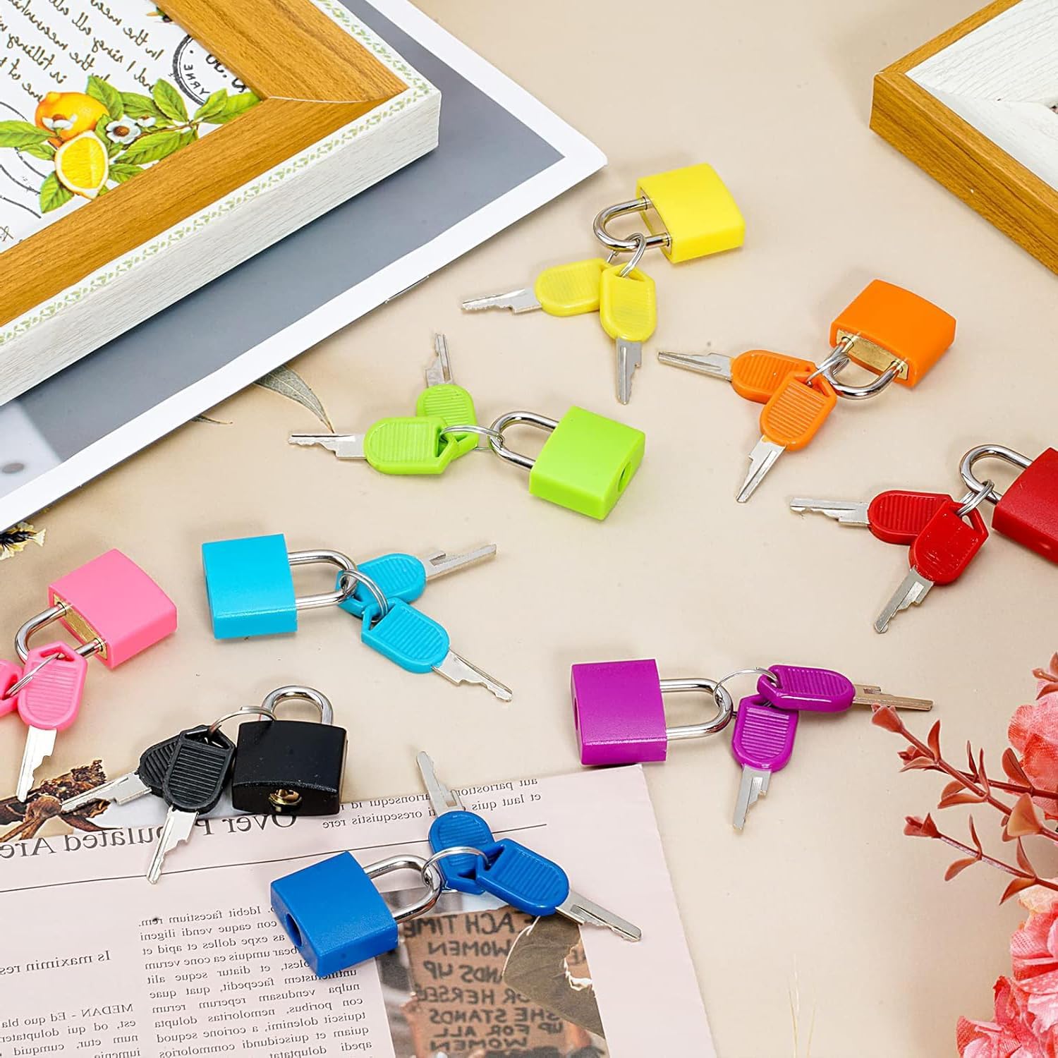 20 Pack Suitcase Locks with Keys, Multicolor Mini Luggage Padlocks,Small Metal Padlocks, Mini Keyed Padlock Gym Locker Lock for Backpacks, Gym Lockers, Classroom, and Travel (10 Colors)