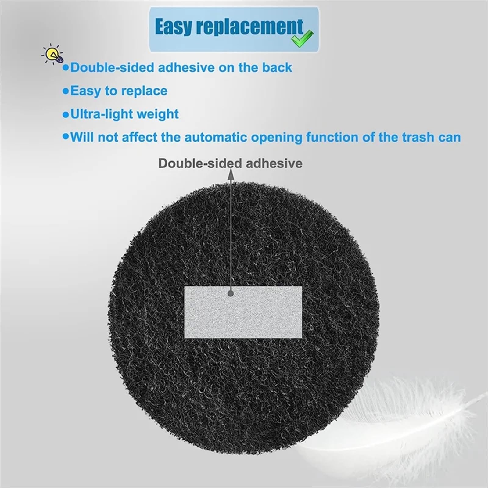 Küchen-Kompostbehälter-Filter, Aktivkohleersatz, Abfalleimer, absorbierende Filter, Aktivkohle, reinigender Deodorierer für Dosen, Komposteimer, rund (48 Stück)