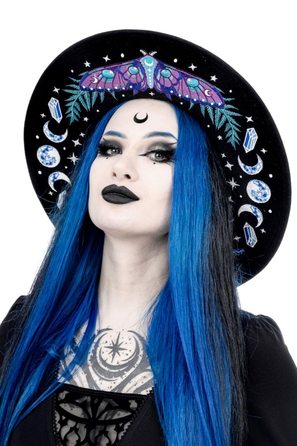 Restyle Witchy Fairy Hat - Enchanted Forest - Wide Brim Gothic Witch Sun Hat