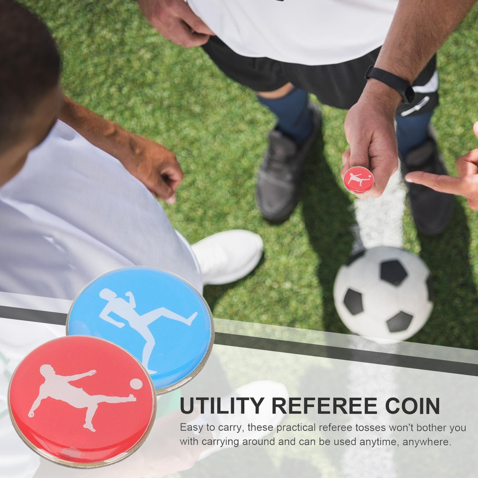 Générique Referee Coin, Sports Toss, Metal Soccer, piłka nożna z podwójnymi bokami, boki do meczów tenisowych i treningów, złote stemplowanie, około 3,5 x 0,5 cm
