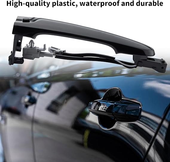 Front Right Driver Side Exterior Door Handle, Compatible with Nissan Juke F15 2010-2019, 80644-1FA5A, 80644-3WC2A,Durable Replacement Driver Side Handle(Black)