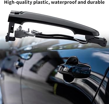 Front Right Driver Side Exterior Door Handle, Compatible with Nissan Juke F15 2010-2019, 80644-1FA5A, 80644-3WC2A,Durable Replacement Driver Side Handle(Black)