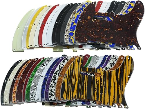 Miniatura 6 de KAISH Golpeador de guitarra TL Pick Guard de 8 agujeros para TelecasterTele, fabricado en Estados UnidosMéxico, negro, 1 capa