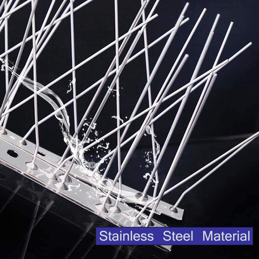 Kit Deterrente Per Uccelli In Acciaio Inox – 16 Strisce Con Punte, Copertura 3 M, Anti Piccioni Per Tetto, Davanzali, Tralicci