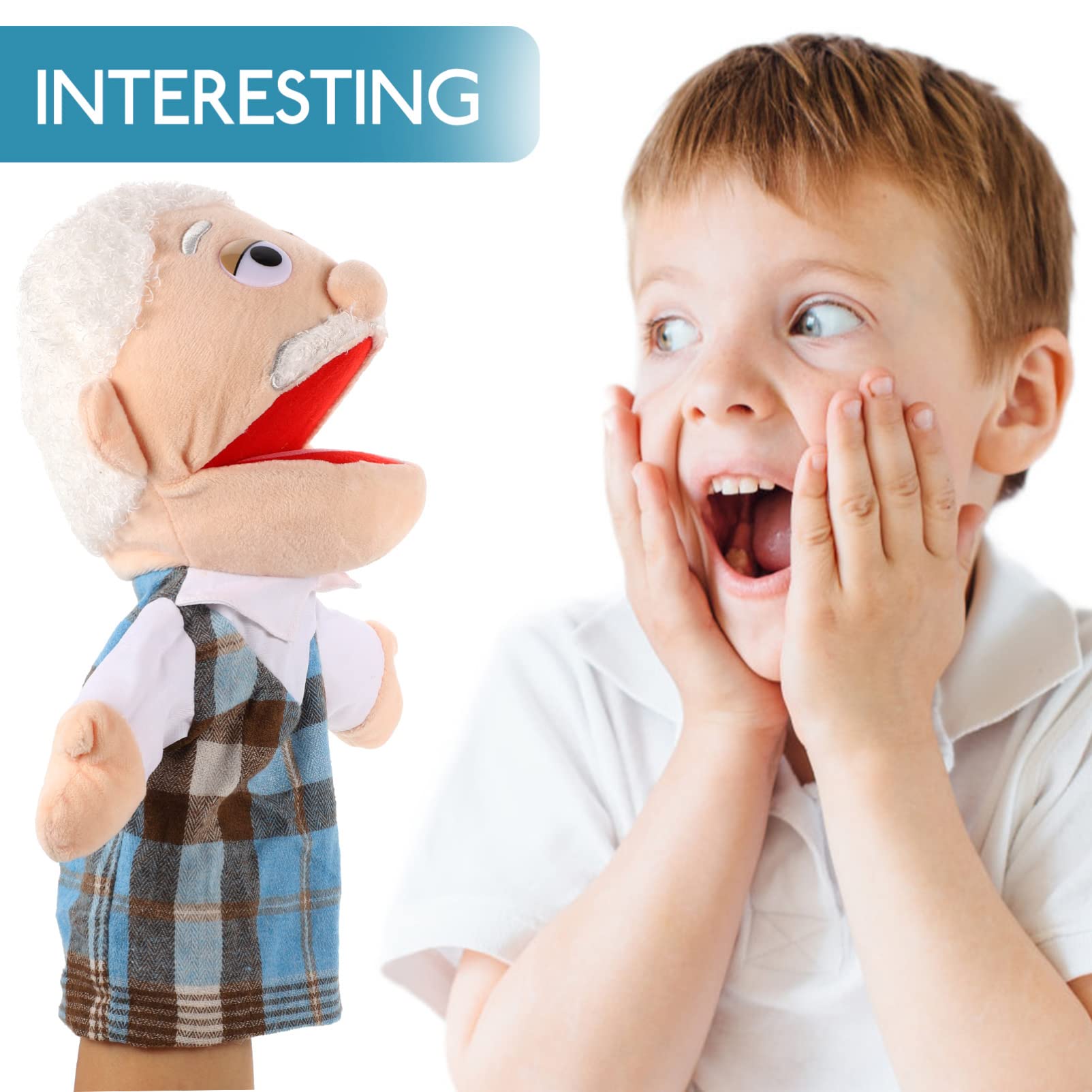 Alipis Marioneta De Mano Abuelo Marionetas De Miembros De La Familia con Móvil Marioneta De Mano De Felpa Juguetes para Juego De Imitación Accesorios De Narración Juguetes
