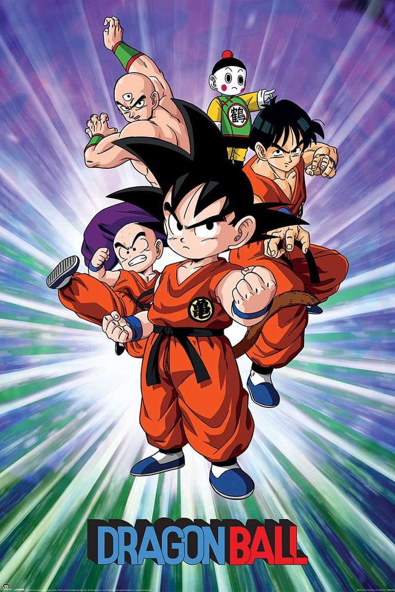 Grindstore Multicolour Dragon Ball (Group) Maxi Poster - Laminated Large Wall Art Print, Wall Decor, Home Office Classroom Decoration, Gift Idea, Decorative Print 91.5X61cm