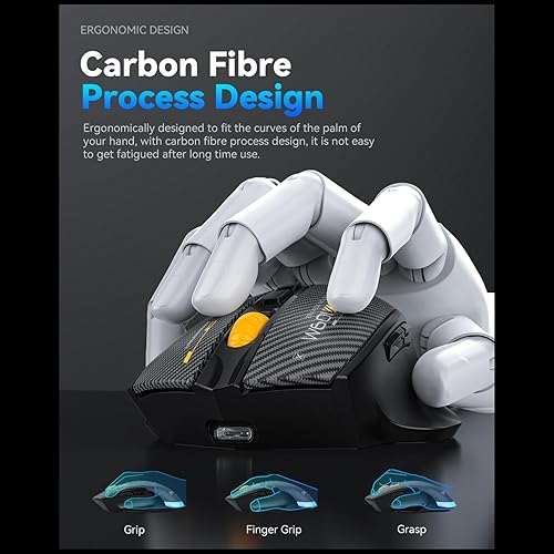 Miniatura 2 de EBTOOLS Gaming Mouse, 12800DPI RGB Ergonomic Design with Wired 2.4G BT Connectivity, 7 Programmable Buttons, 5 Lighting Modes for PC Laptop