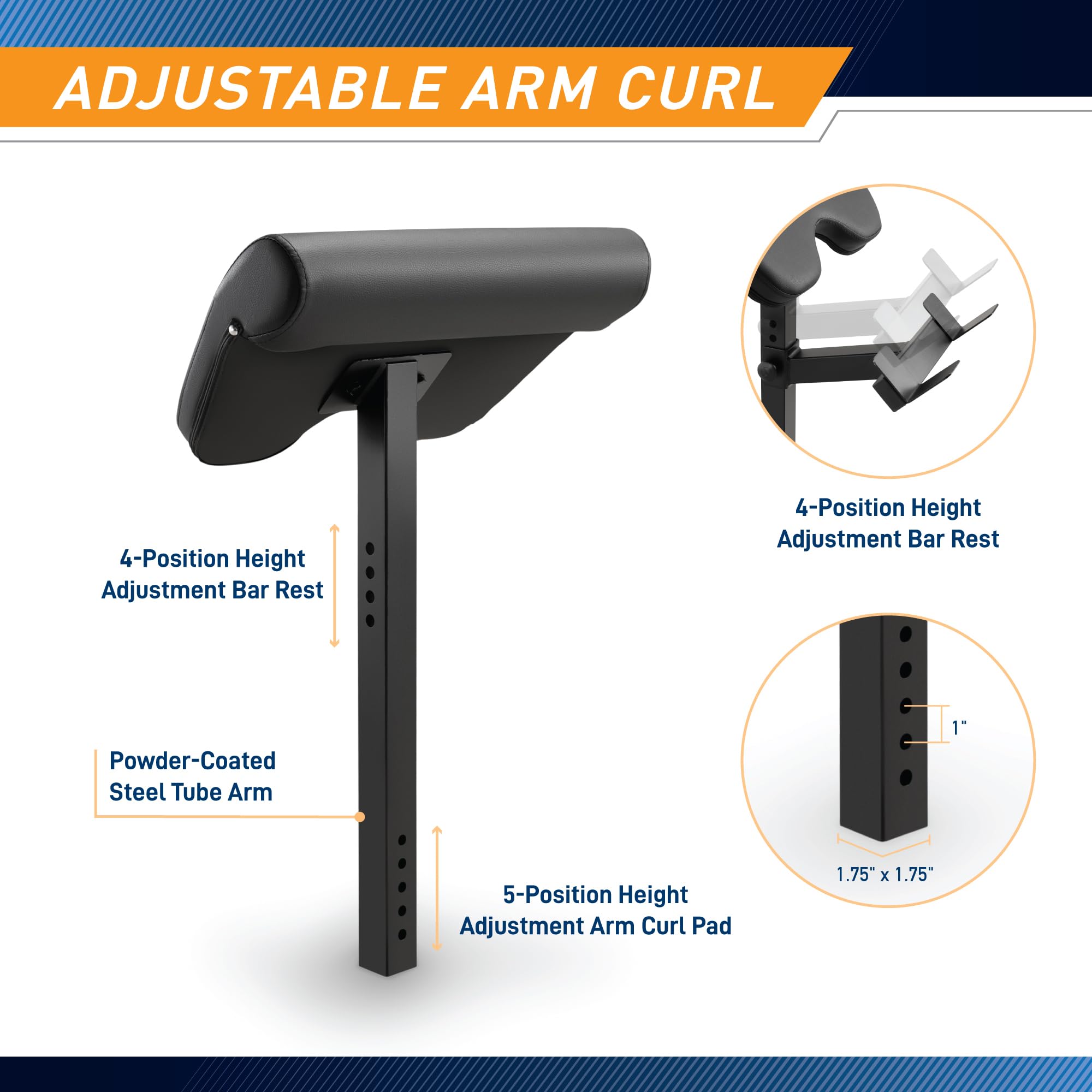 Marcy Accesorio para Banco de Pesas - Curl de Brazo ACC-8215AC
