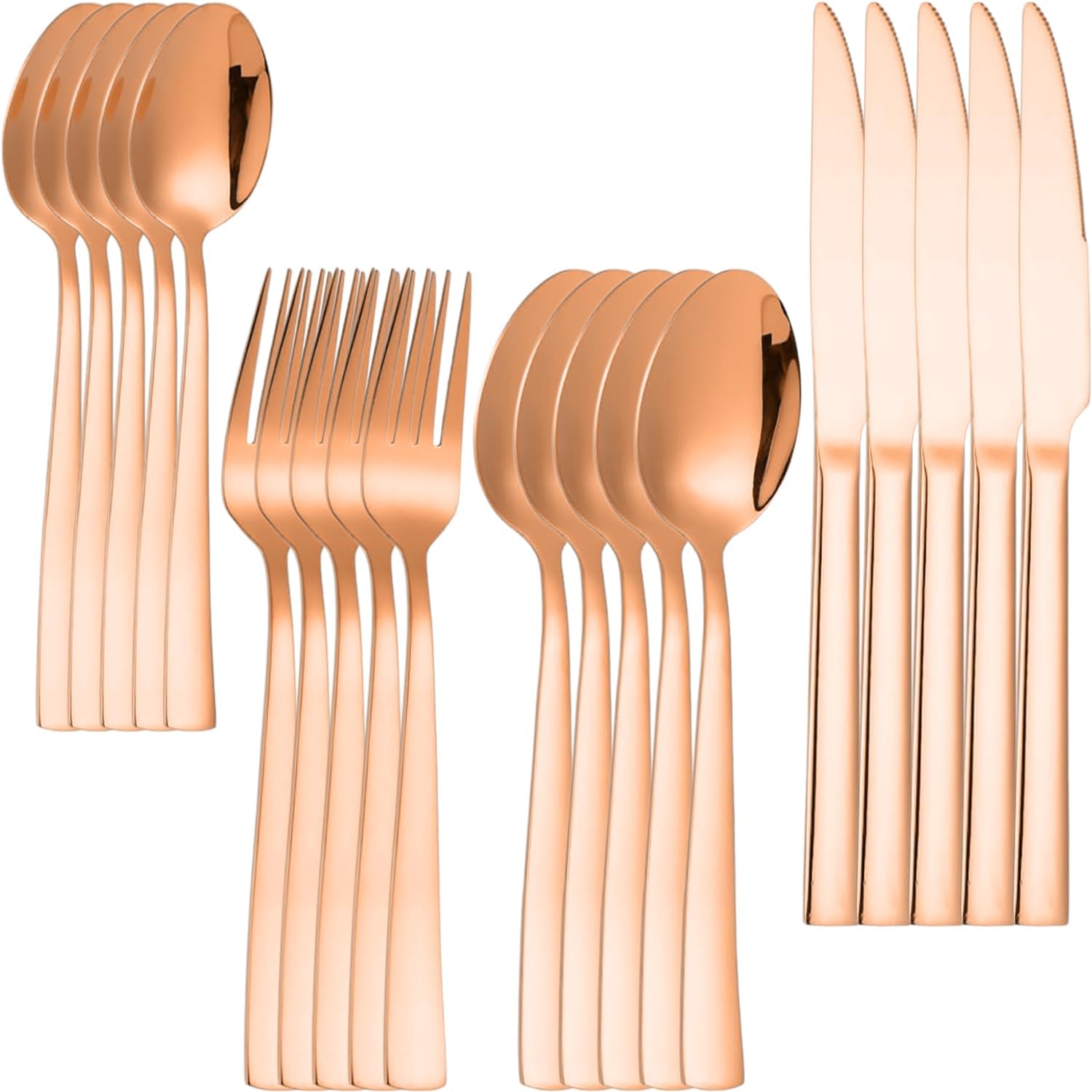Naidev Silverware Set for 5, 20-Piece 18/10 Stainless Steel Flatware Set,Forged Cutlery Set Matte Finish for Home,Restaurant and Parties, Dishwasher Safe.