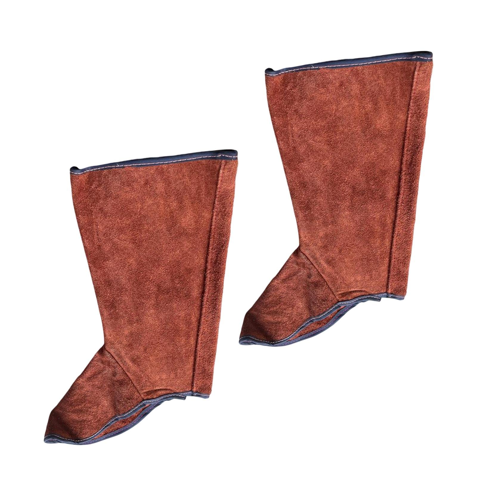 ZORLINA 1 Pair Welding Protective Shoes Feet Cover Fire Flame Resistant Brown-image-44