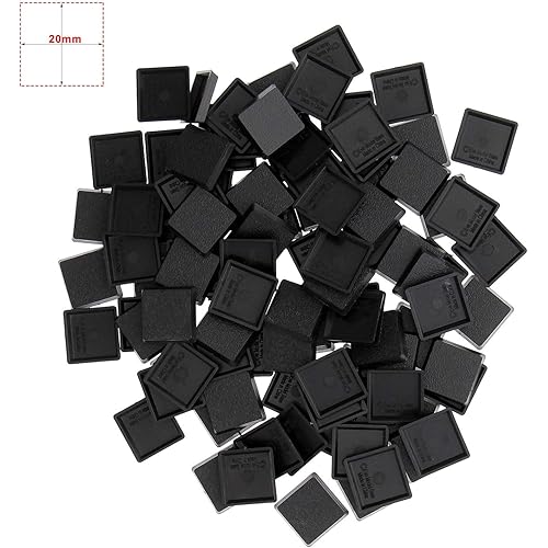 100PCS 20mm Square Black Miniature Model Bases for Tabletop or Miniature Wargames (20mm(0.78inch), 100PCS)