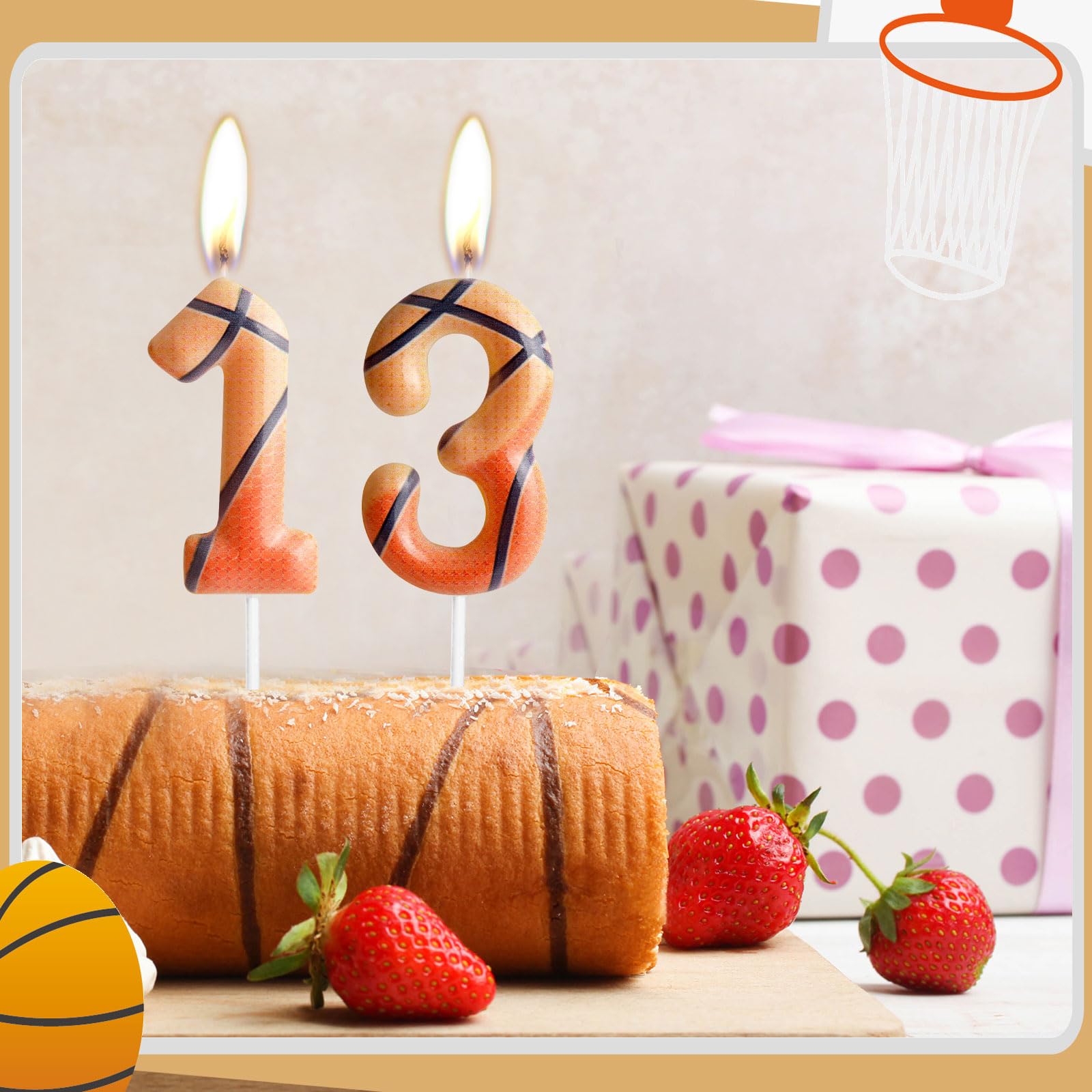 Zi Lan Bougie De 9e Anniversaire Marron Sur Le Thème Du Basket-ball - Décoration De Gâteau D'anniversaire Pour Garçon Et Fille - Fournitures De Fête Sur Le Thème Du Sport