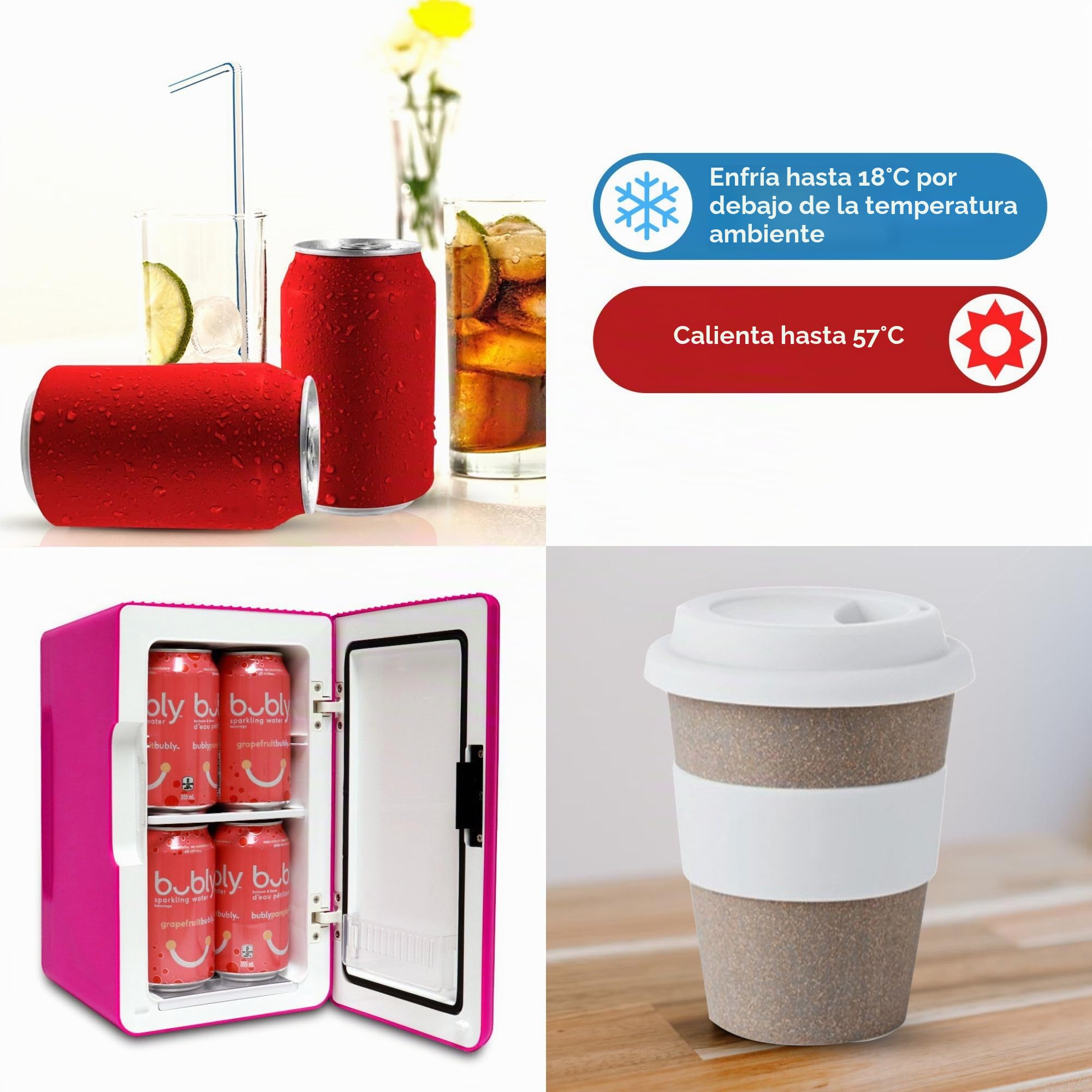 Koolatron Retro Mini Nevera 6L Pequeña Nevera para Dormitorio CA 220V/ CC 12V para Coche Enfriar y Calentar Mini refrigerador para Dormitorio, Oficina, Escritorio (Rosa)