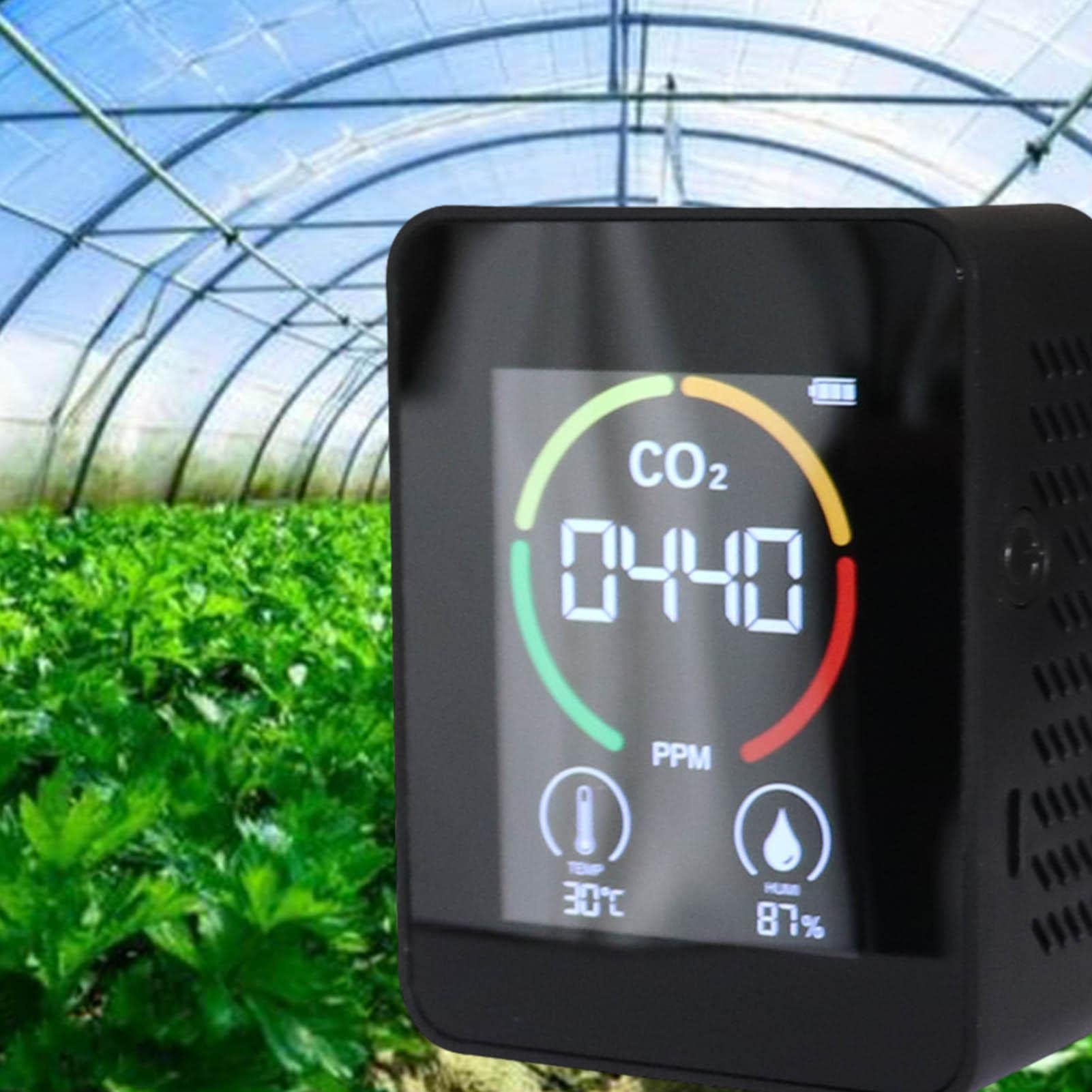 Calidad Aire Detector Co2, Medidor Co2, Comprobador Dióxido Carbono/Humedad/Temperatura, Homologado para Salas, Oficinas Y Diversas Ocasiones