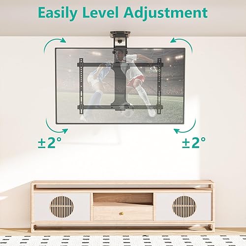 Miniatura 8 de WALI Soporte motorizado para TV de techo, soporte giratorio y abatible para pantallas planas de 32 a 70 pulgadas de hasta 77 libras, montaje