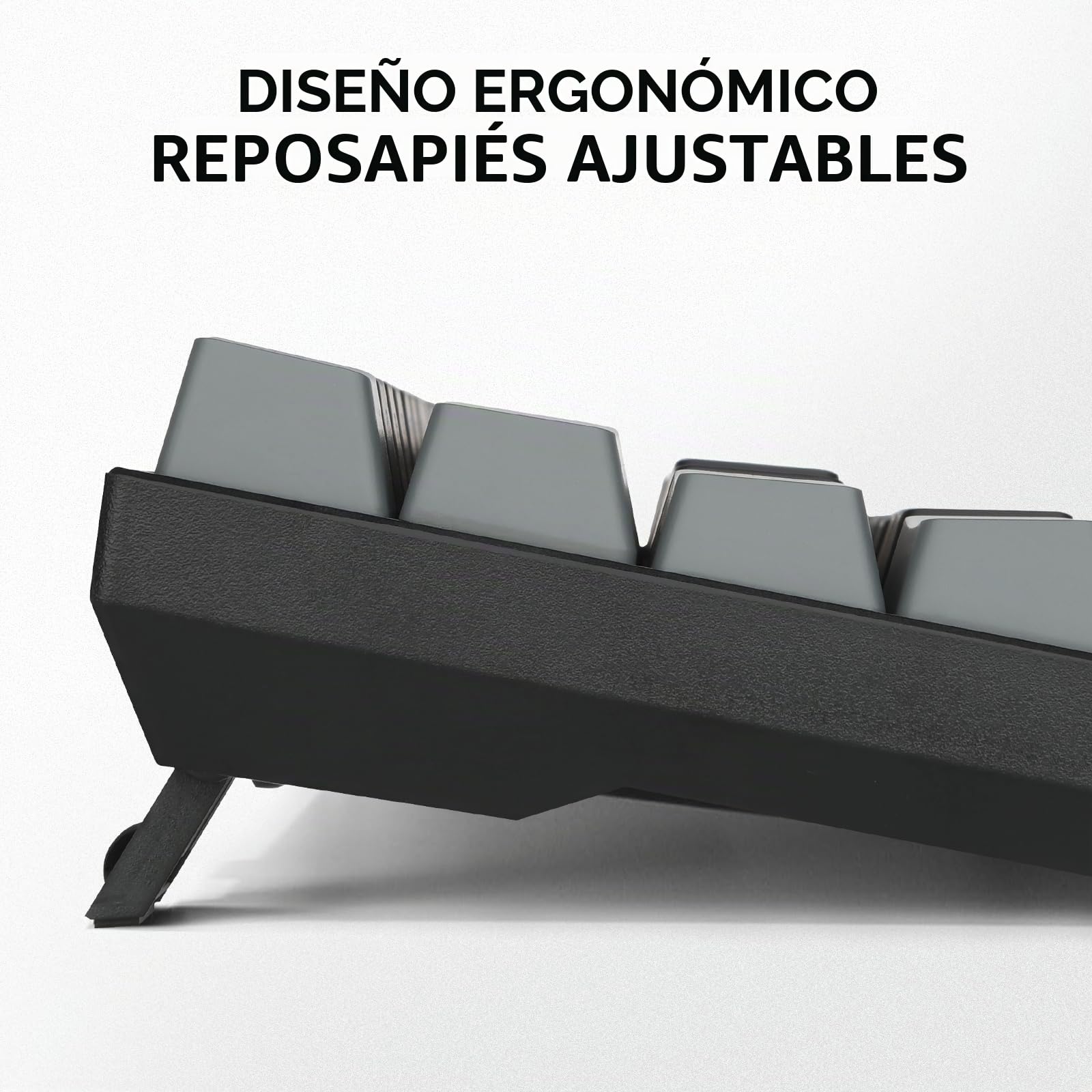 Rii Gaming RK802 - Teclado mecánico silencioso, tamaño reducido al 60%, triple conexión (Wireless + Bluetooth + USB), batería recargable, retroiluminación RGB de 16 colores, anti-ghosting