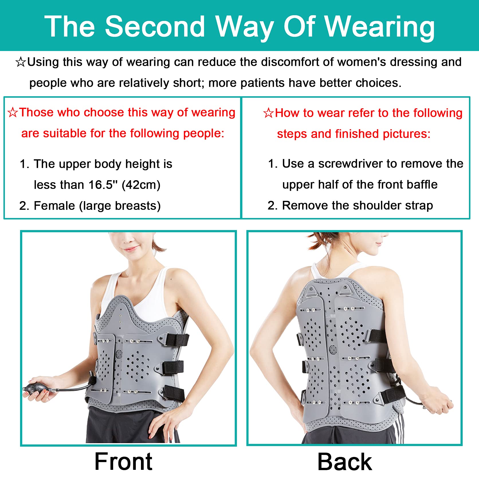 TLSO Inflatable Thoracolumbar Fixed Spinal Brace, Lightweight