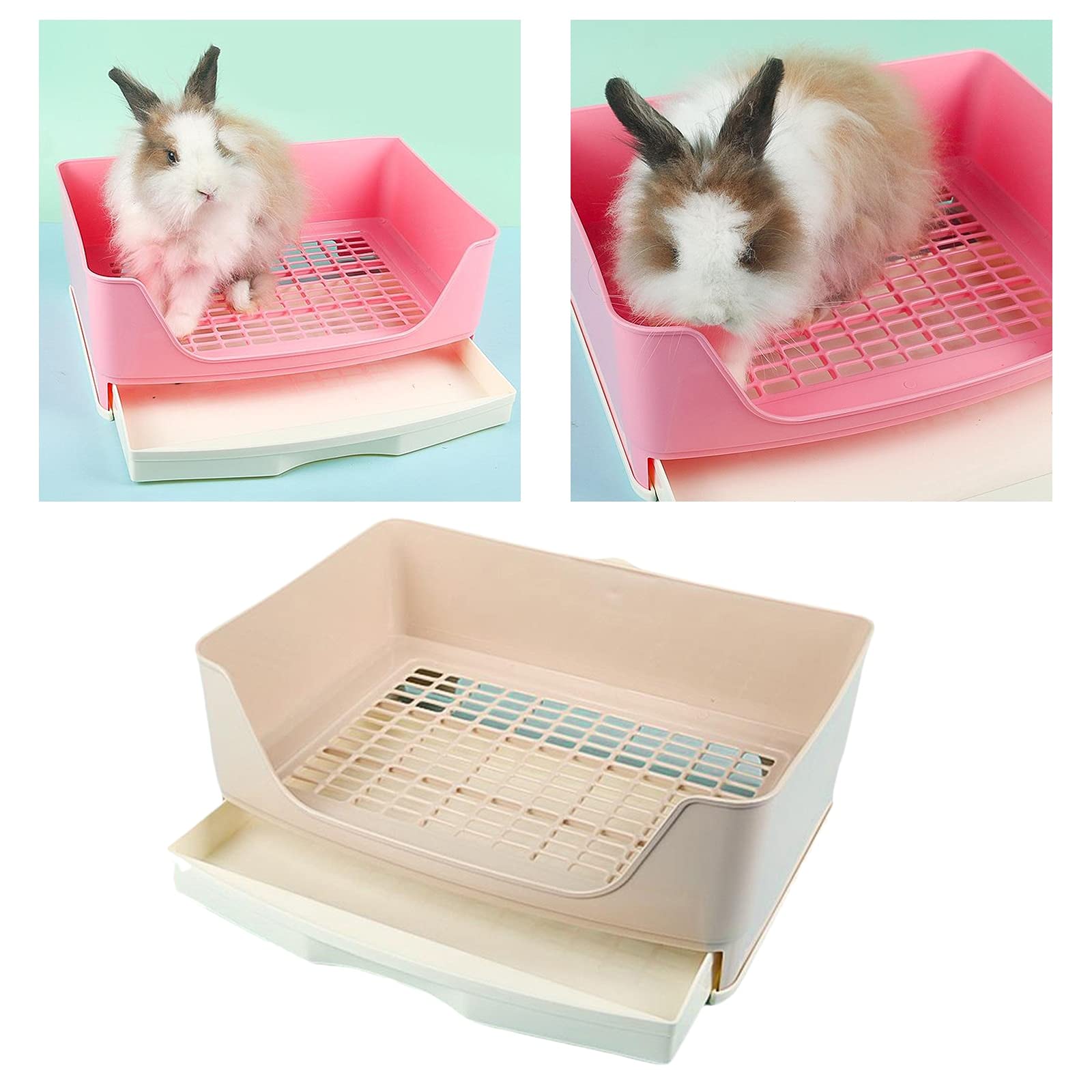 Lettiera per Gatti Grande Coniglio Toilette Toiler Trainer Vasto Vassoio angolare Tray Tray con cassetto Pan per Animali Domestici per Adulti Hamster Guinea Pig Ferret Bunny Toilette Gatto