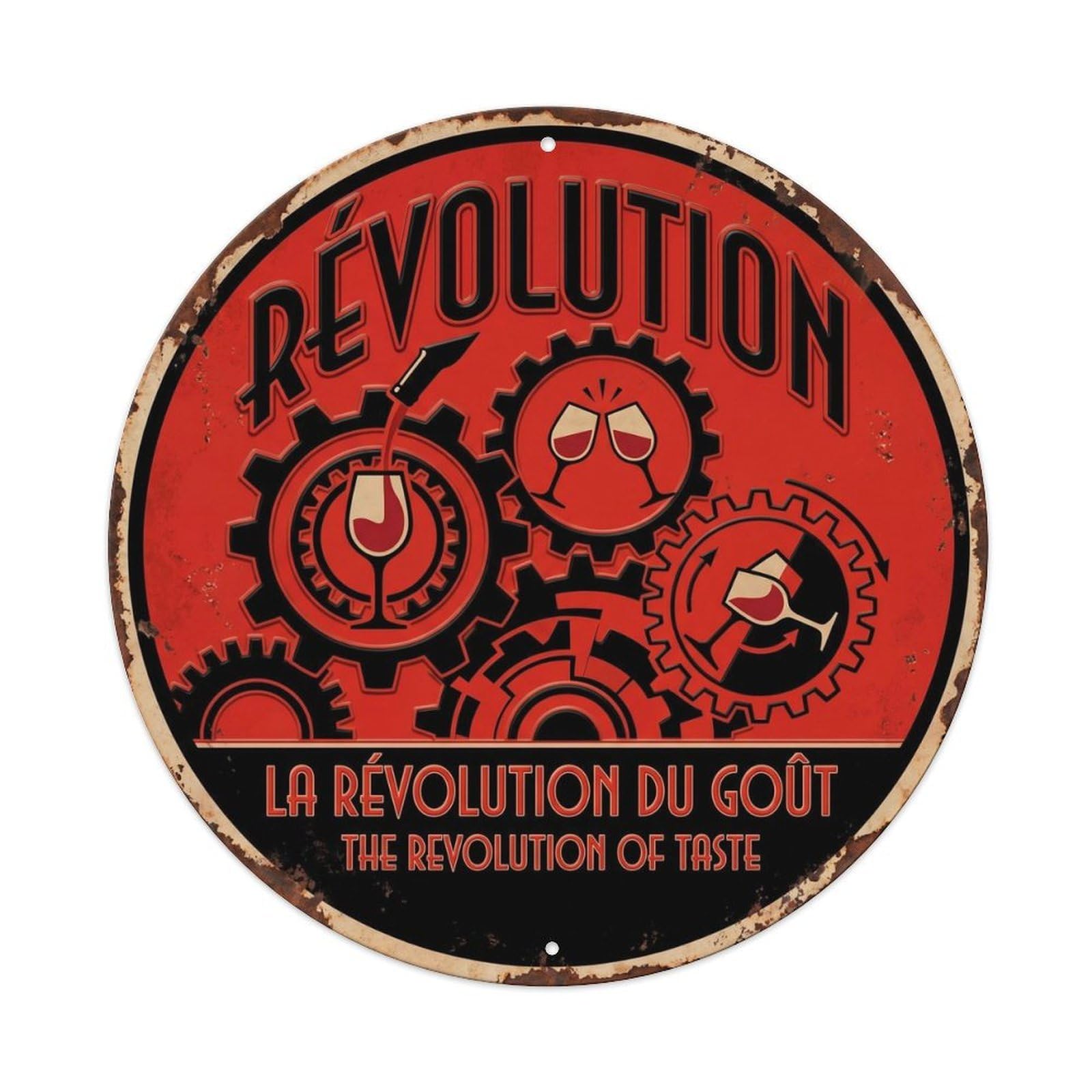 Revolution Humorous Gathering Revolution Vintage Metal Tin Sign Plaque Wall Decor for Cafe, Club Bar, Office, Garden Metal Poster 8x8Inch