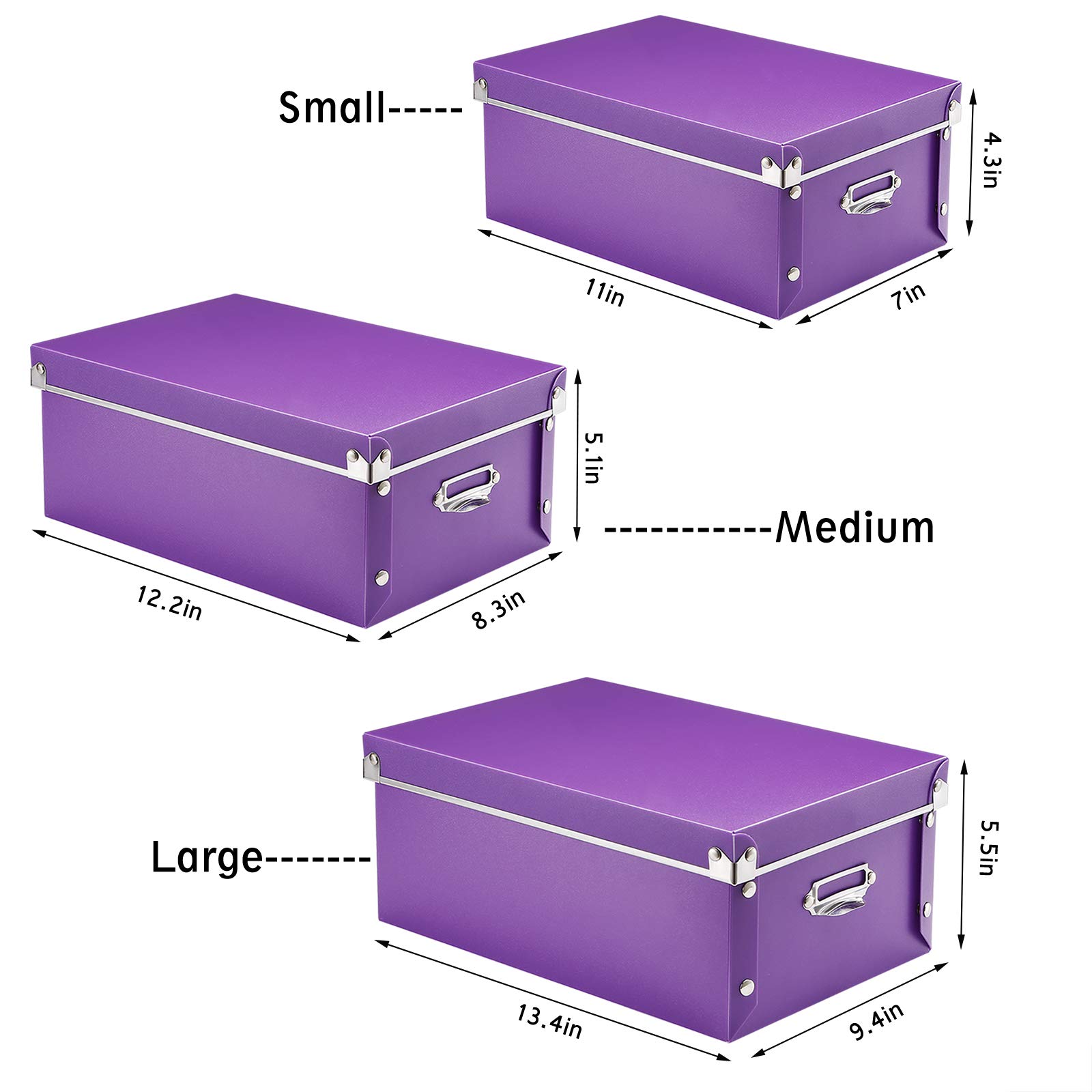 SEEKIND Caja de almacenamiento, cubos de almacenamiento decorativos con tapa, juego 3 en 1, cierre de botón a presión, a prueba de humedad, plegable para ahorrar espacio, para ropa, cosméticos, mantas