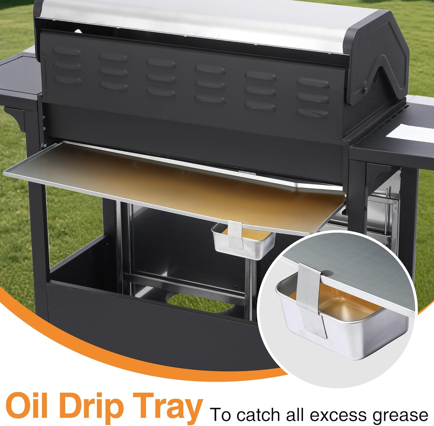 6 Burner Propane Gas Grill with Side Burner, Cast Iron Grates, Plate, Lid and Warming Rack, Large Cabinet Style BBQ Grill for Barbecue Grilling Backyard Cooking, 620 SQ. IN. Cooking Area