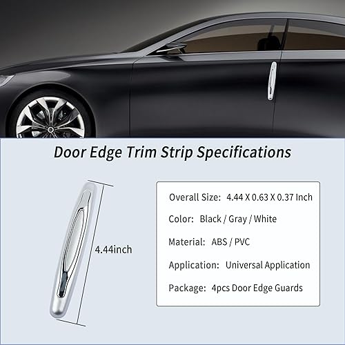 Miniatura 8 de 4 protectores de borde de puerta de automóvil, antiarañazos, tira autoadhesiva para decoración de automóvil, accesorios universales para exteriores