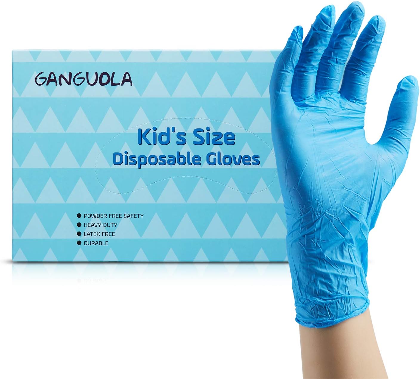 Multipurpose Disposable Nitrile Gloves for Kids of 5-12 Years Students, Powder Free, Latex Free, Textured Finger, Crafting, Painting,Gardening, Cooking, Cleaning(50PCS- Blue)