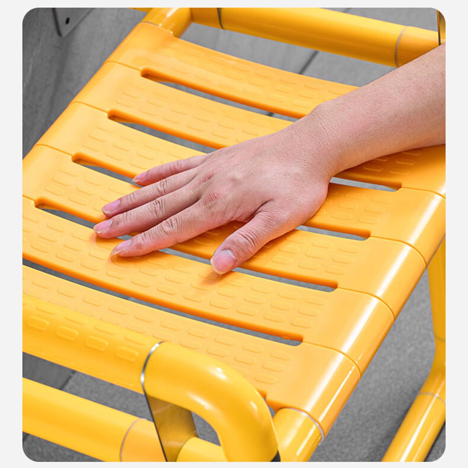 Silla Ducha Plegable,Asiento Ducha Plegable Pared Montada con Reposabrazos,Silla Abatible Ducha Montado en la Pared,Silla Antideslizante Plegable Cuarto Baño para Discapacitado 150 kg