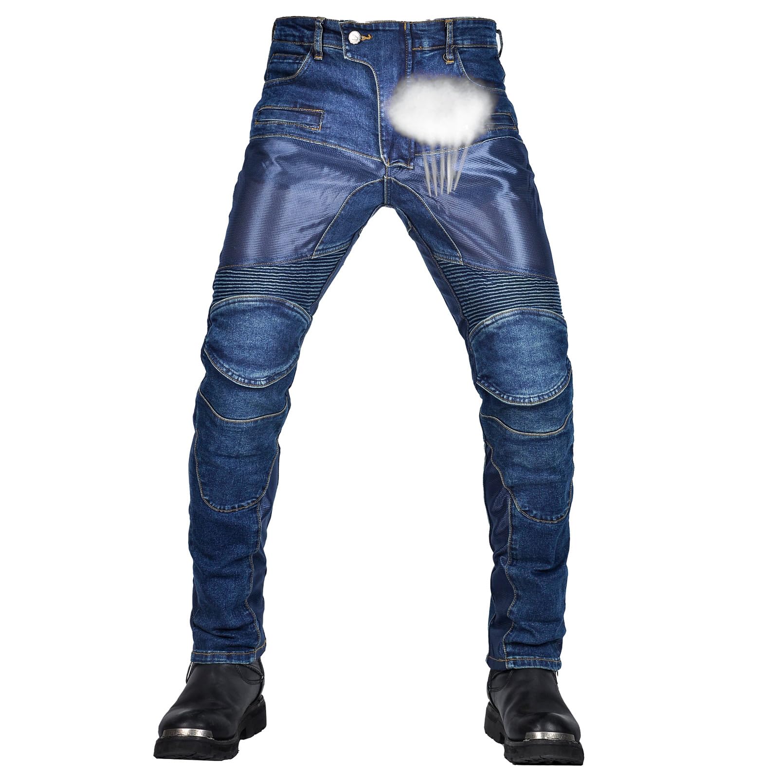 Pantaloni da moto, per uomo, Jeans in denim per motociclismo con Pantaloni da moto, per uomo, Jeans in denim per motociclismo con