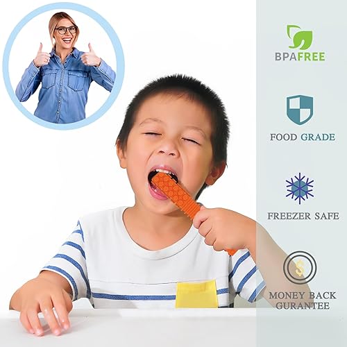 Miniatura 10 de Juguetes sensoriales para masticar para niños autistas paquete de 5 palos de dentición de silicona para autismo TDAH SPD masticables con necesidades