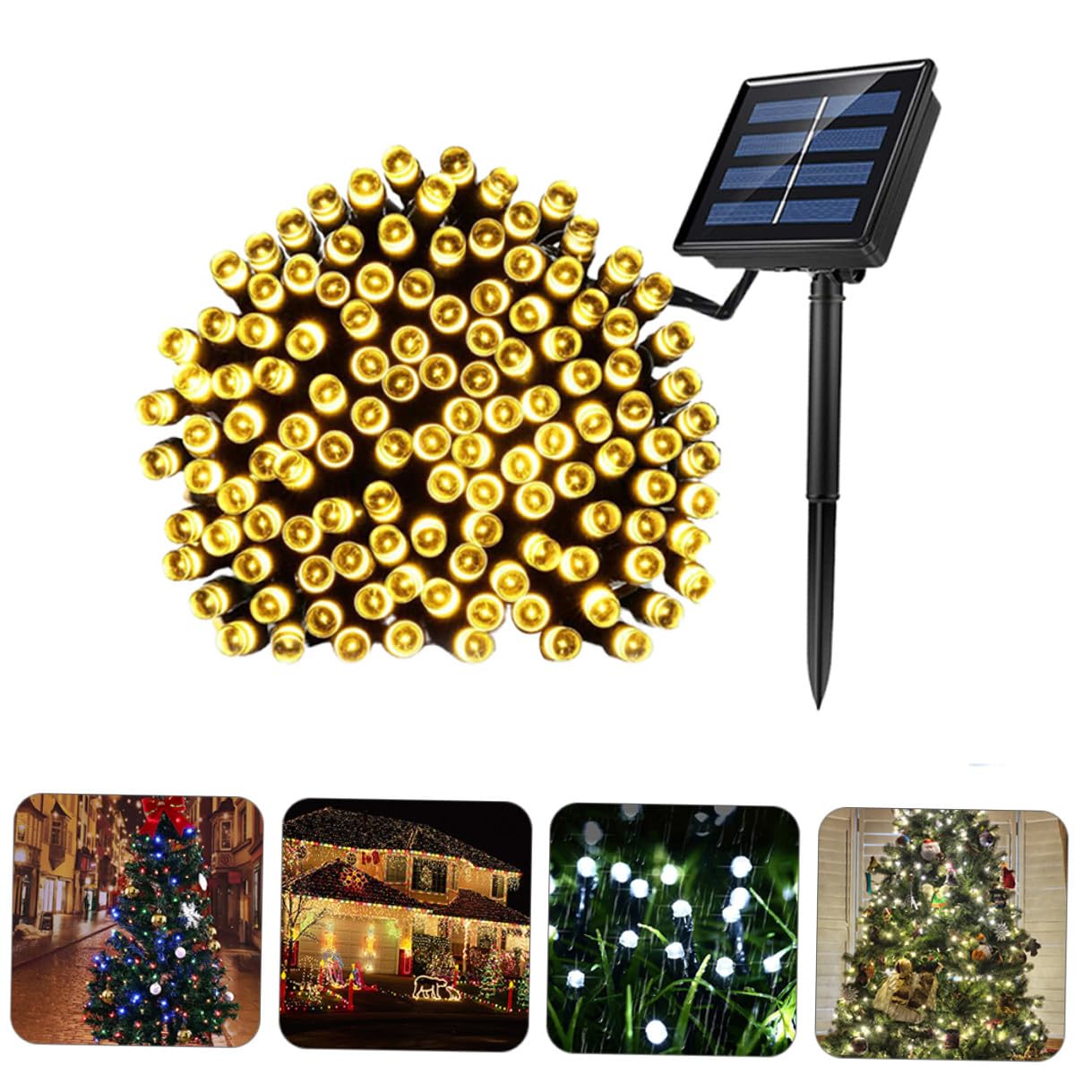 2 Satz 10m LED Solar Lichterkette mit 100 Leds Wetterfeste Ip65-geschützte Außenlichterkette aus Abs Ps für Garten Terrasse und Outdoor Partydekoration