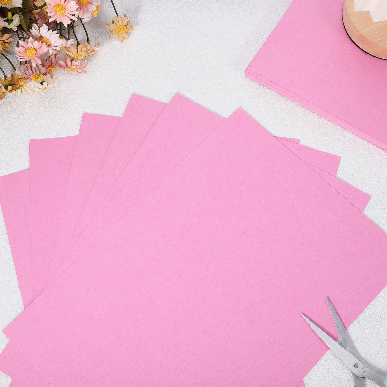 KALLORY 100 Pcs Pink Cardstock Thick Paper Heavy Cards Stock for DIY Crafts Cards Making Invitations Scrapbook Supplies