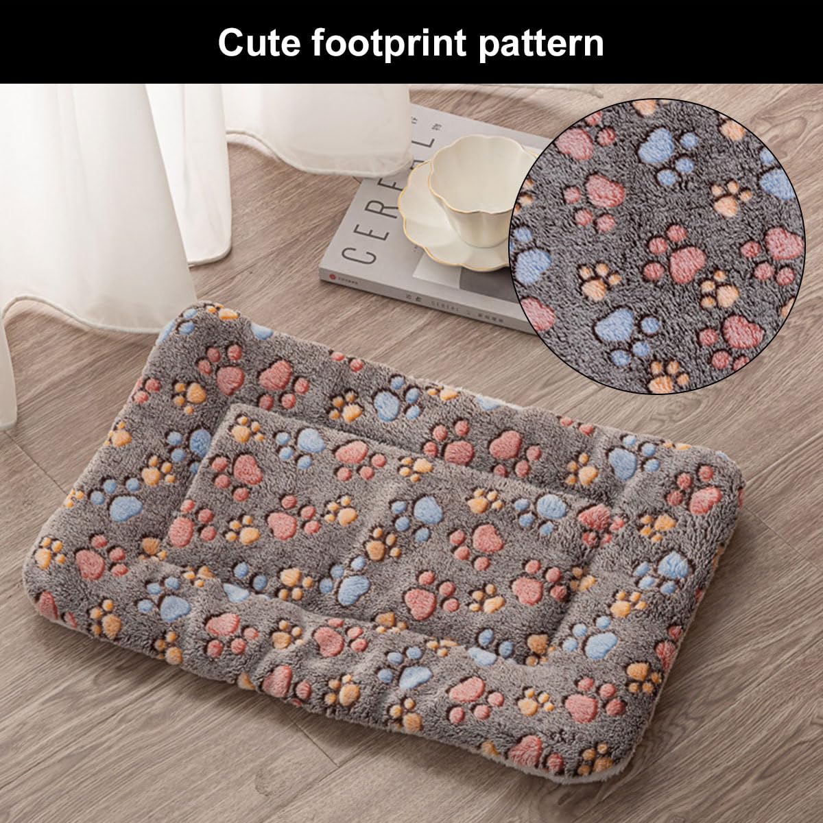 Helweet Hundematte, Haustiermatten, Hundekissen Waschbar, Haustier Schlafmatte, Matte für Hunde und Katzen, Weiches Farran-Material, Maschinenwaschbar, Trocknergeeignet für Hunde, Katzen, 61 X 41cm