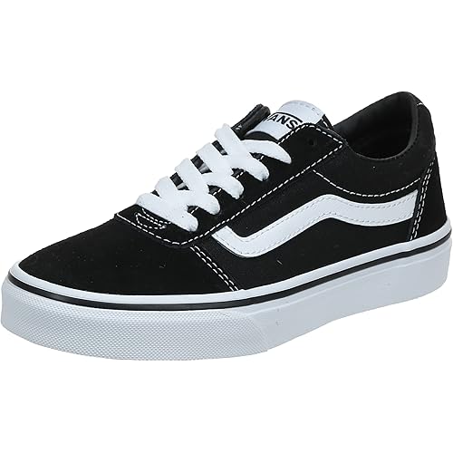 Vans Men's Ward Sneaker, Suede Canvas Black White, 13 M US