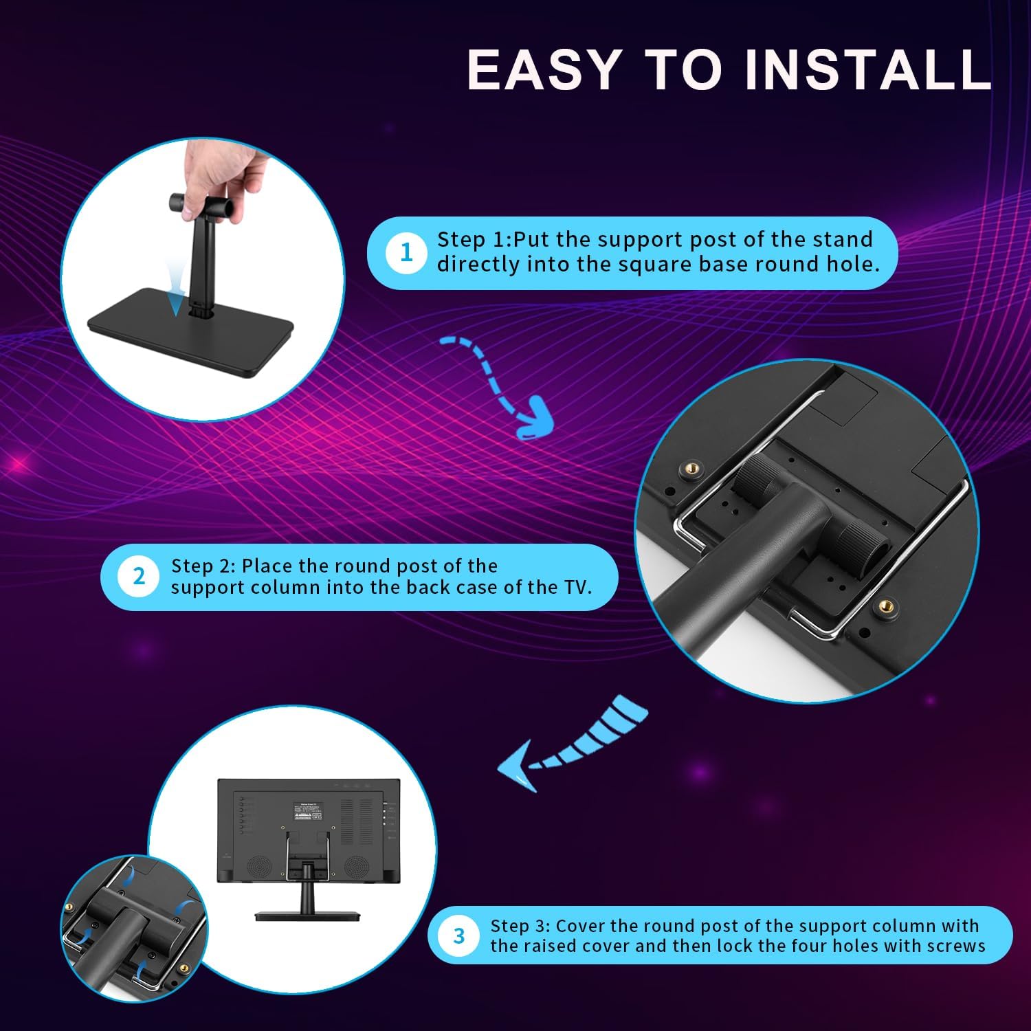 Feihe 15.6-Inch Small Smart TV Full HD 1080p Compact Flat Screen Television for Kitchen, RV, Camper & Bedroom